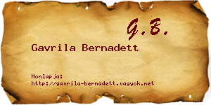 Gavrila Bernadett névjegykártya
